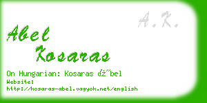abel kosaras business card